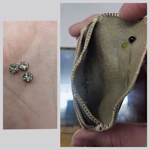 Vintage Elegant Rhinestone Powder Compact Lipstick Makeup Cig/Money Mirror Case - Picture 16 of 16